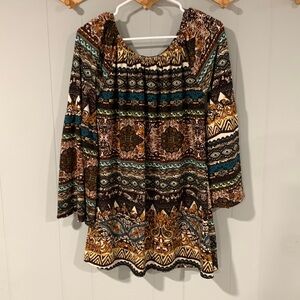 WinWin Bellsleeve Patterned Longsleeve Tunic Size Large or XL
